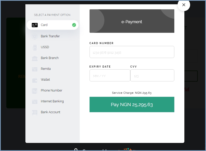YABATECH acceptance fee card payment