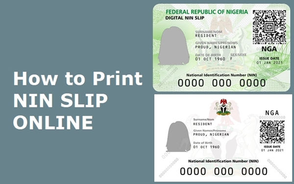 how to print NIN slip online