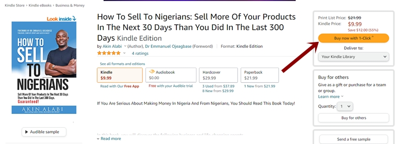 Amazon kindle Nigeria one click buy