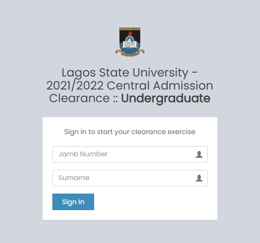 LASU Central admissions clearance app login