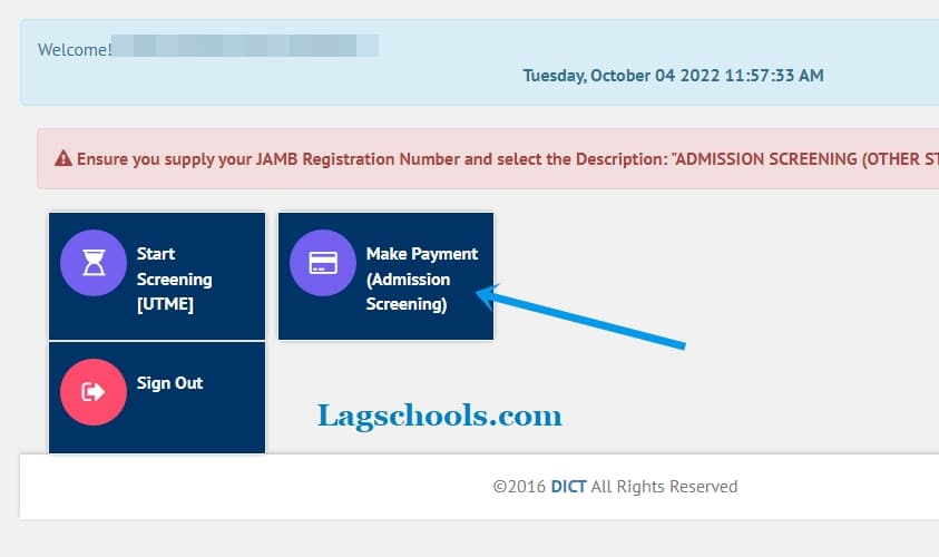LASU Post UTME form payment