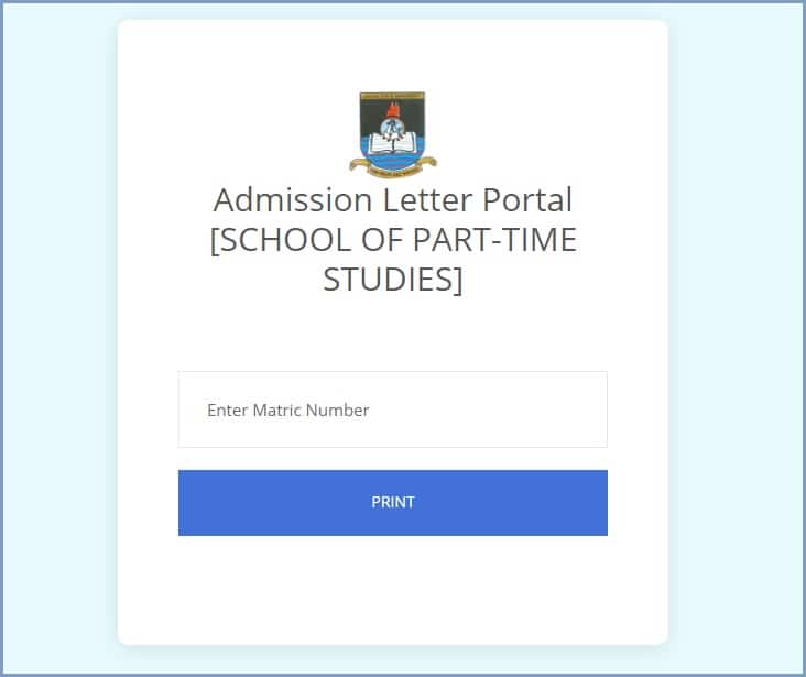 LASU part-time admission list checker