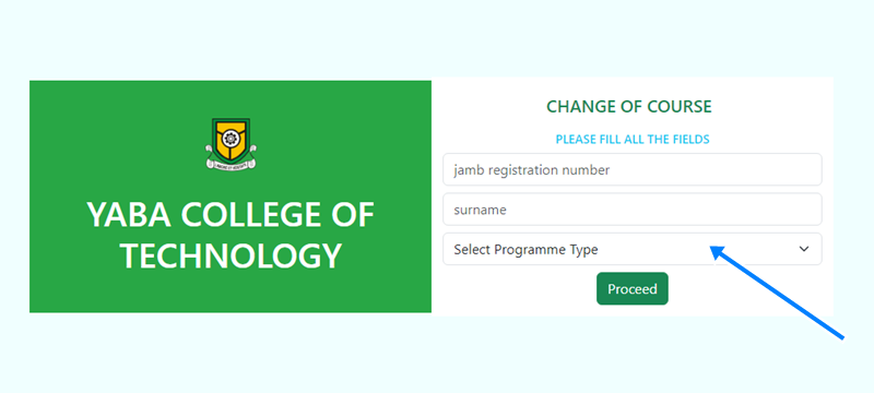 YABATECH change of course form