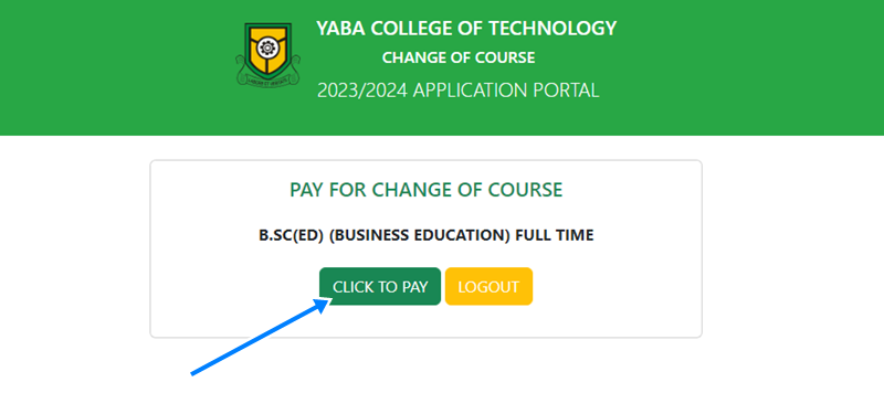 YABATECH change of course payment
